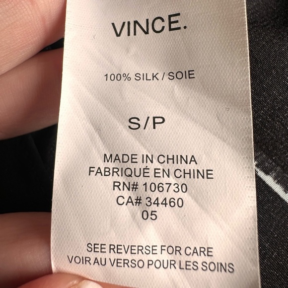 Vince Shadow Stripe V-Neck 100% Silk Tunic Dress - Picture 11 of 16